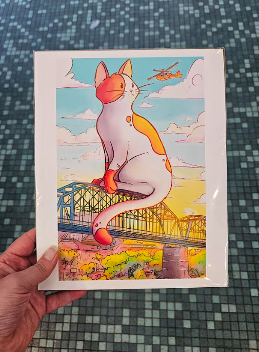 Walnut Street Bridge Cat Print-Sam Lastarr