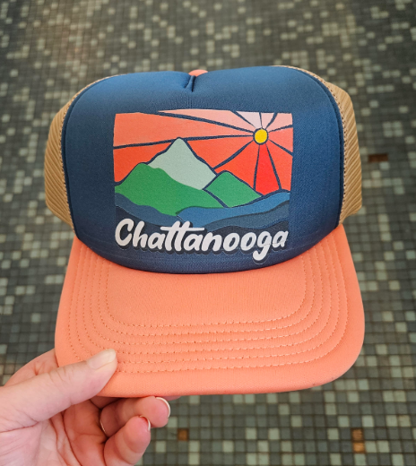 Chattanooga Sunburst Hat - Salmon, Cobalt, & Tan