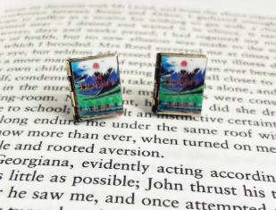 Book Locket Post Earrings-Marshall & Rose