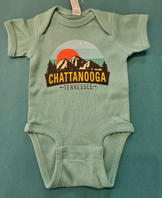 Brilliant Teal Sunrise Onesie