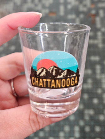 Shot Glass - Brilliant Teal Sunrise