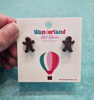 Gingerbread Men Stud Earrings-Wanderland