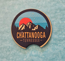 Brilliant Teal Sunrise Car Coaster-New South