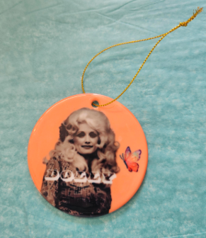 Dolly Ornament With Butterfly and Script-Wanderland