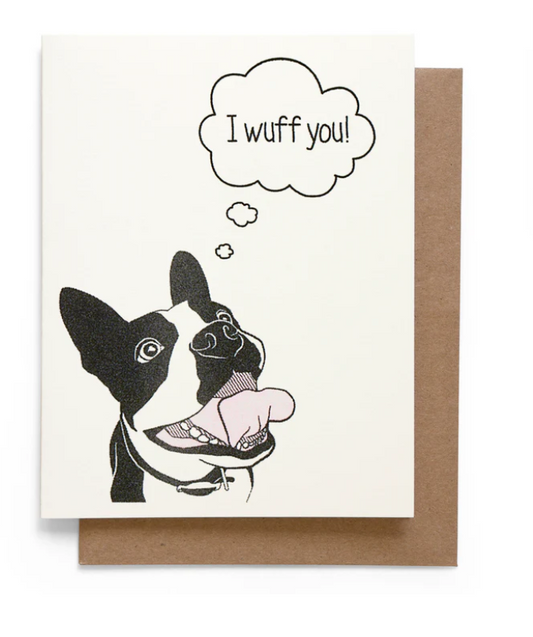 Wuff You Greeting Card-Smarty Pants