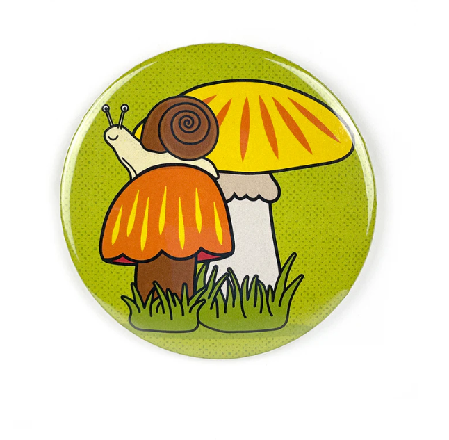 Snail And Mushroom Pocket Mirror-Smarty Pants