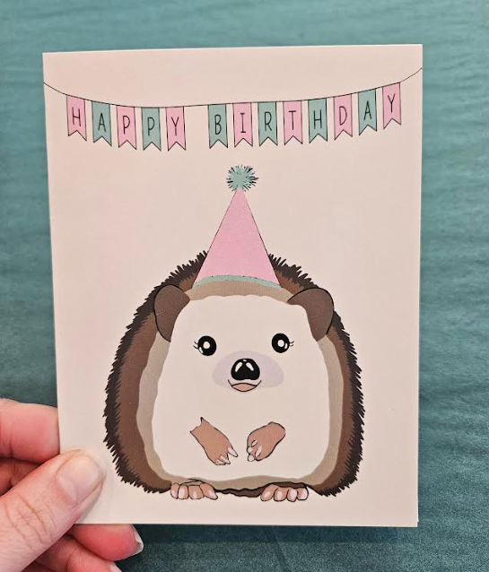 Happy Birthday Hedgehog Greeting Card-Wanderland