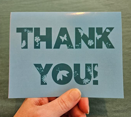 Thank You Blue Butterflies Greeting Card-Wanderland