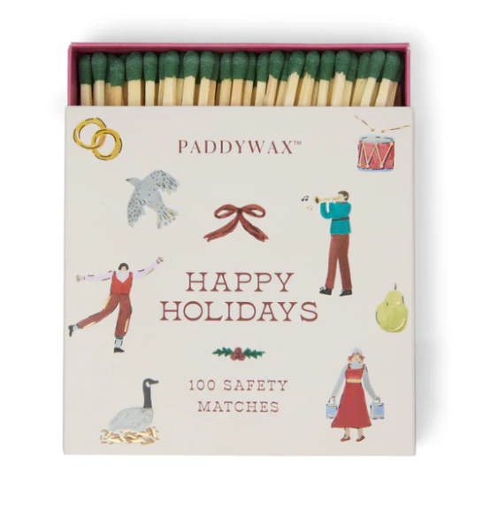 Holiday Jumbo Boxed Safety Matches - 12 Days of Christmas-Paddy Wax