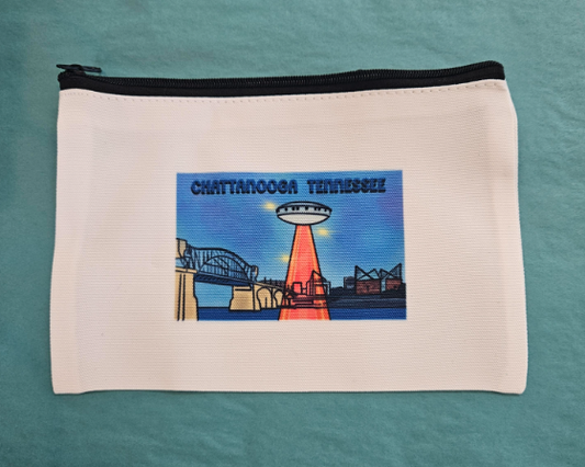 Spaceship On The River Zipper Bag