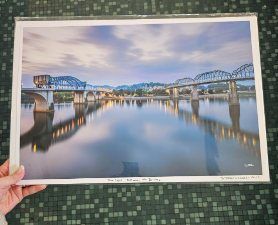 Blue Light Between The Bridges 12x18 Print-Steven Llorca
