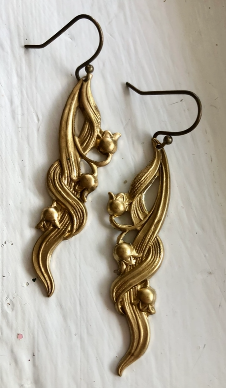 Lily Of The Valley Gold Earrings