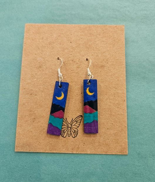 Crescent Moon Mountain Earrings-Wanderland