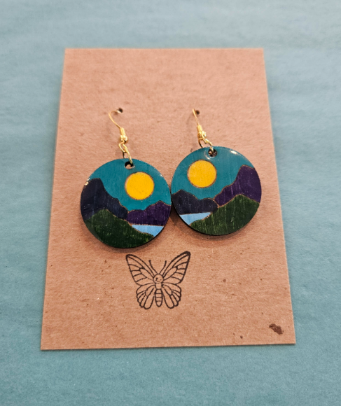 Sunrise Mountain Round Earrings-Wanderland