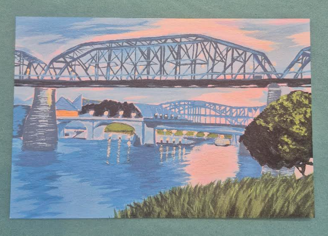 Sunset On The River Postcard