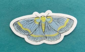 Moth Blue-Green Sticker
