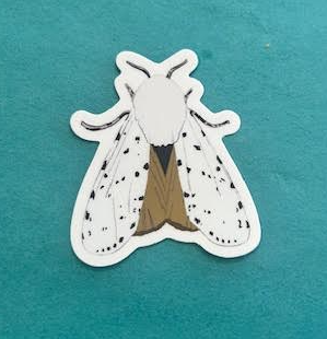 White Moth Sticker