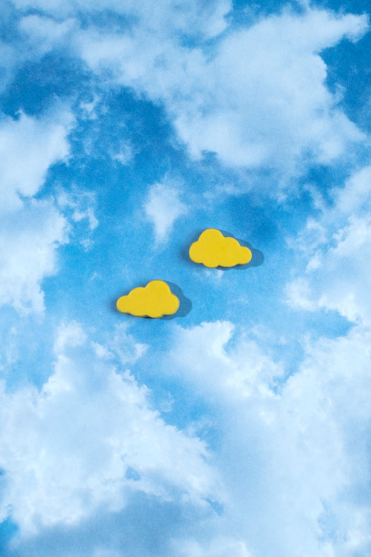 Cloud Stud Earrings Yellow-August Sisters