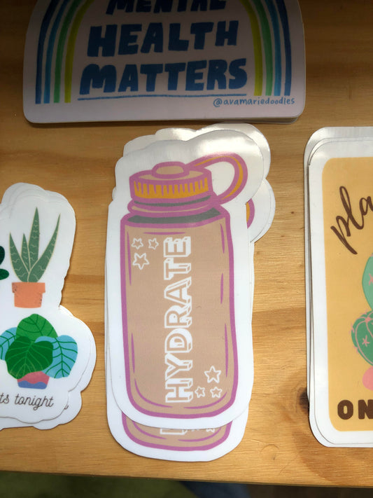 Water Bottle Sticker- Typo Lettering Co