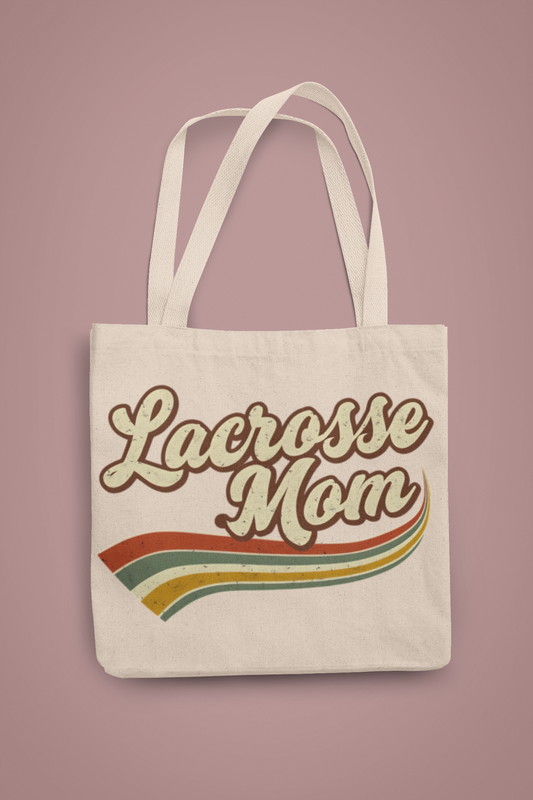 Retro Lacrosse Mom Tote