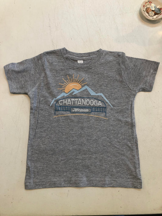 Grey Chattanooga Sunrise Short Sleeve T-shirt by Raphael Rodriguez